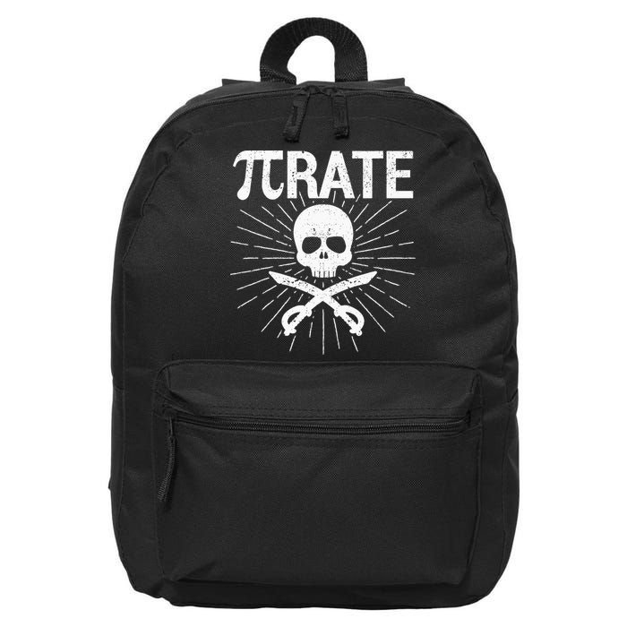 Pirate Pi Rate Pi Day Math Pirates Mathematician Nerd Geek 16 in Basic Backpack