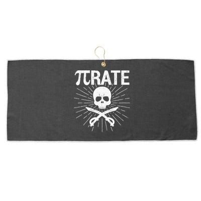 Pirate Pi Rate Pi Day Math Pirates Mathematician Nerd Geek Large Microfiber Waffle Golf Towel