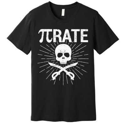 Pirate Pi Rate Pi Day Math Pirates Mathematician Nerd Geek Premium T-Shirt