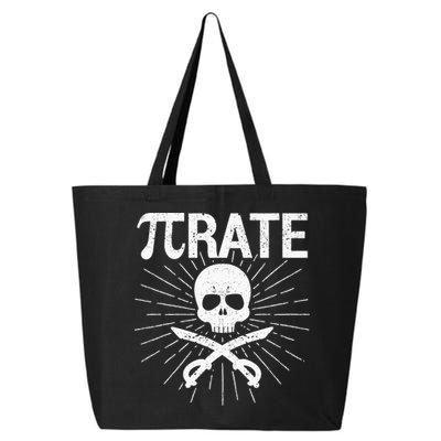 Pirate Pi Rate Pi Day Math Pirates Mathematician Nerd Geek 25L Jumbo Tote