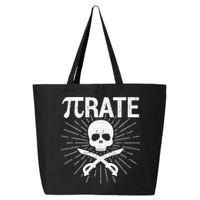 Pirate Pi Rate Pi Day Math Pirates Mathematician Nerd Geek 25L Jumbo Tote