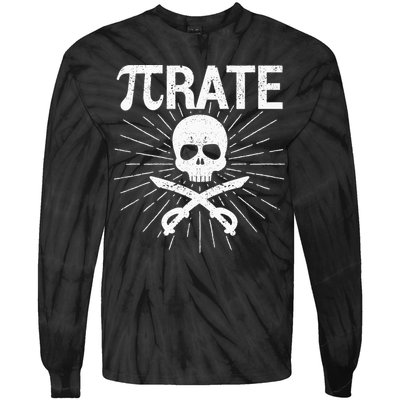 Pirate Pi Rate Pi Day Math Pirates Mathematician Nerd Geek Tie-Dye Long Sleeve Shirt