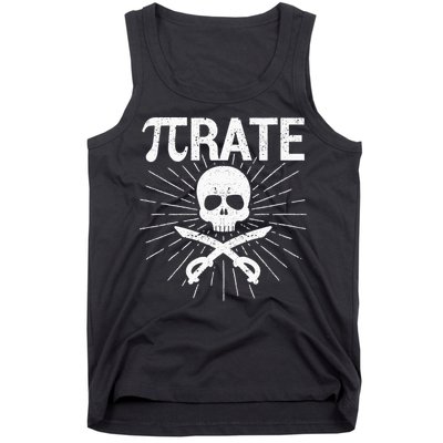 Pirate Pi Rate Pi Day Math Pirates Mathematician Nerd Geek Tank Top