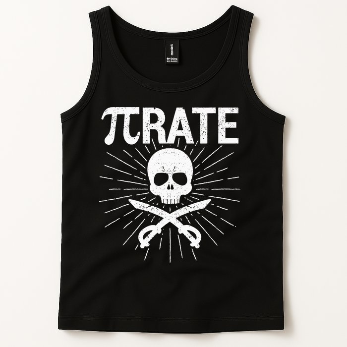 Pirate Pi Rate Pi Day Math Pirates Mathematician Nerd Geek Tank Top