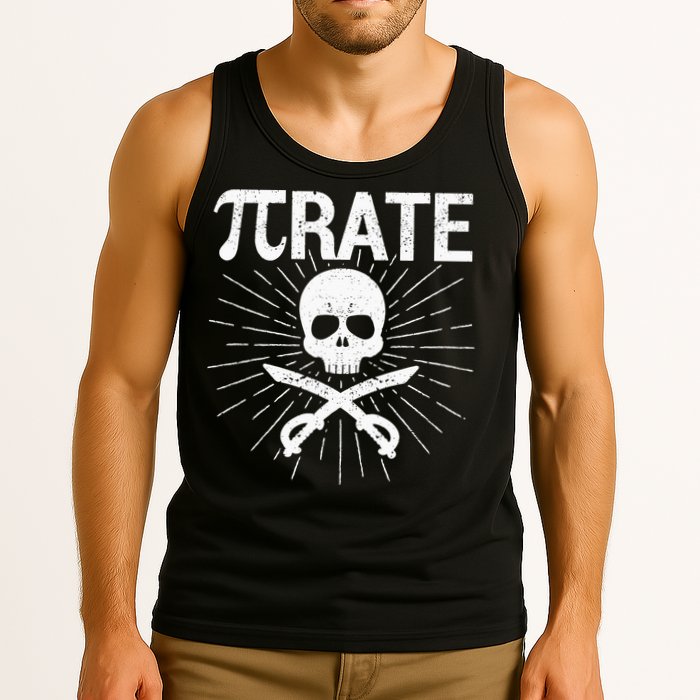 Pirate Pi Rate Pi Day Math Pirates Mathematician Nerd Geek Tank Top