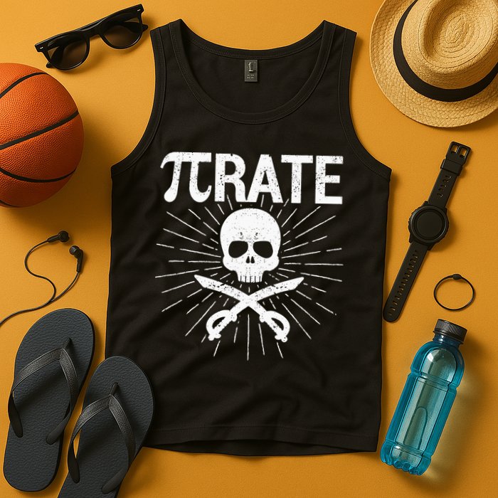 Pirate Pi Rate Pi Day Math Pirates Mathematician Nerd Geek Tank Top