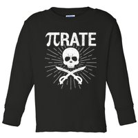 Pirate Pi Rate Pi Day Math Pirates Mathematician Nerd Geek Toddler Long Sleeve Shirt