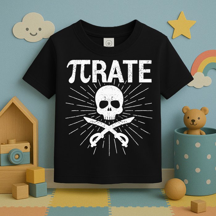 Pirate Pi Rate Pi Day Math Pirates Mathematician Nerd Geek Toddler T-Shirt