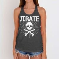 Pirate Pi Rate Pi Day Math Pirates Mathematician Nerd Geek Women's Knotted Racerback Tank