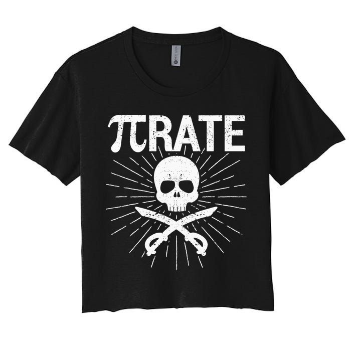 Pirate Pi Rate Pi Day Math Pirates Mathematician Nerd Geek Crop Top