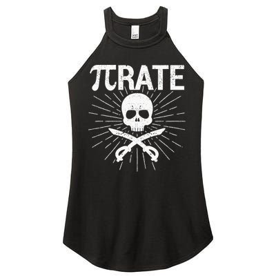 Pirate Pi Rate Pi Day Math Pirates Mathematician Nerd Geek Women's Perfect Tri Rocker Tank