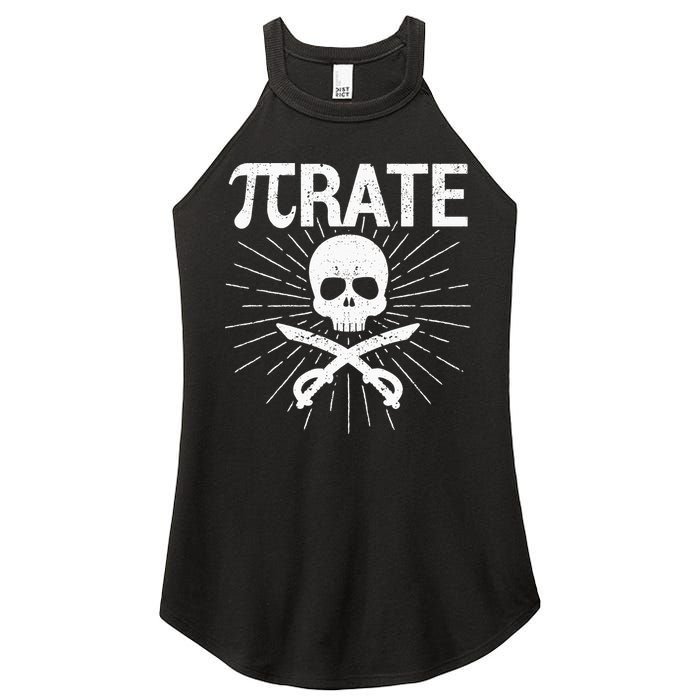 Pirate Pi Rate Pi Day Math Pirates Mathematician Nerd Geek Women's Perfect Tri Rocker Tank