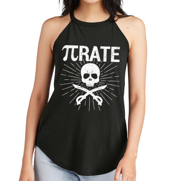 Pirate Pi Rate Pi Day Math Pirates Mathematician Nerd Geek Women's Perfect Tri Rocker Tank