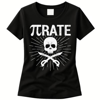 Pirate Pi Rate Pi Day Math Pirates Mathematician Nerd Geek Womens T-Shirt