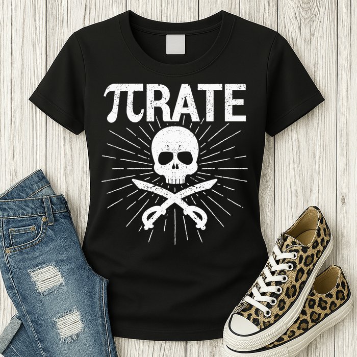 Pirate Pi Rate Pi Day Math Pirates Mathematician Nerd Geek Womens T-Shirt