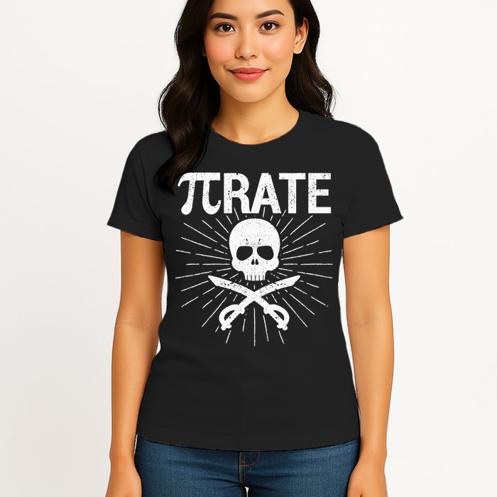Pirate Pi Rate Pi Day Math Pirates Mathematician Nerd Geek Womens T-Shirt