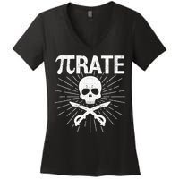 Pirate Pi Rate Pi Day Math Pirates Mathematician Nerd Geek Women's V-Neck T-Shirt