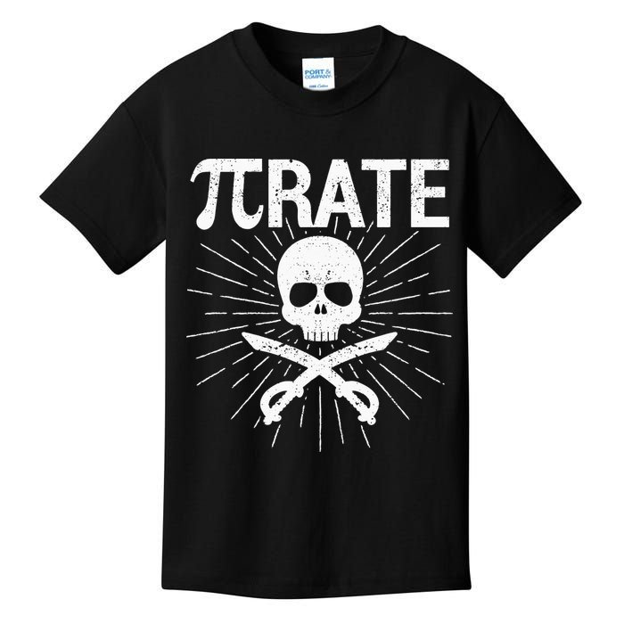 Pirate Pi Rate Pi Day Math Pirates Mathematician Nerd Geek Kids T-Shirt