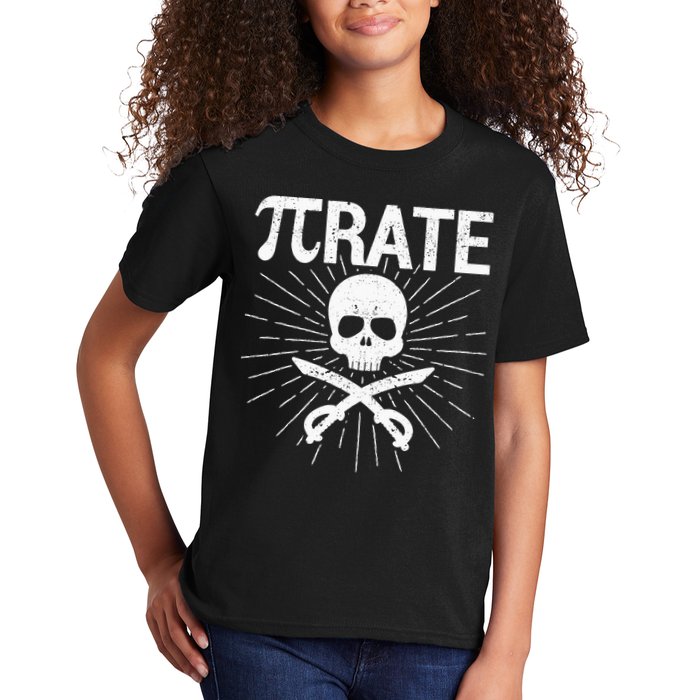 Pirate Pi Rate Pi Day Math Pirates Mathematician Nerd Geek Kids T-Shirt