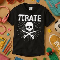 Pirate Pi Rate Pi Day Math Pirates Mathematician Nerd Geek Kids T-Shirt
