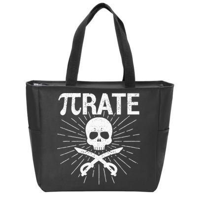 Pirate Pi Rate Pi Day Math Pirates Mathematician Nerd Geek Zip Tote Bag