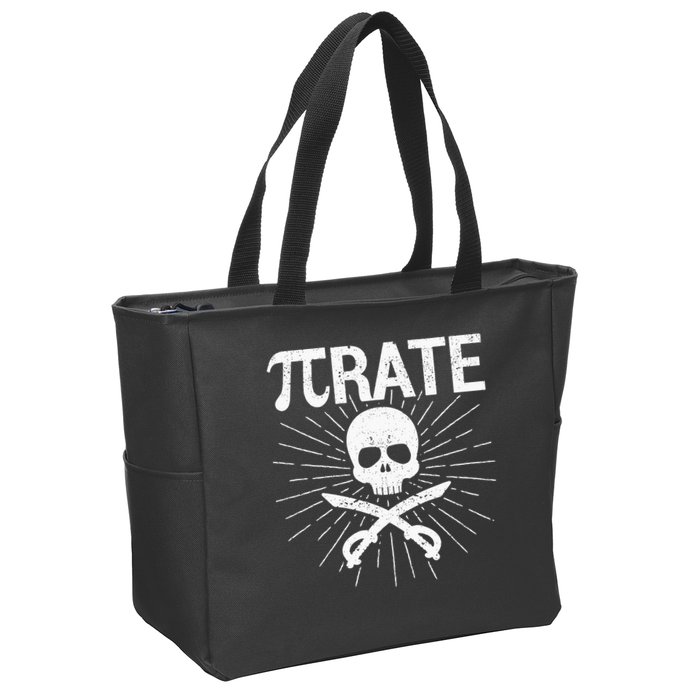 Pirate Pi Rate Pi Day Math Pirates Mathematician Nerd Geek Zip Tote Bag