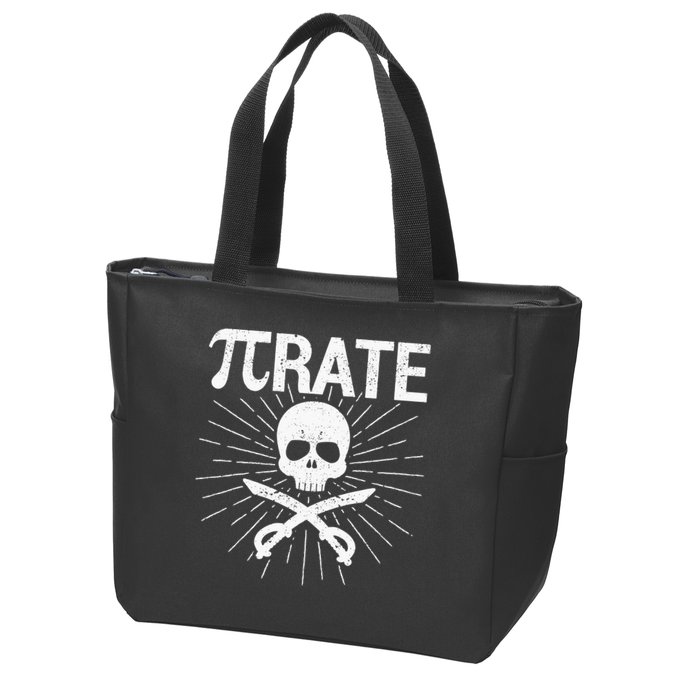 Pirate Pi Rate Pi Day Math Pirates Mathematician Nerd Geek Zip Tote Bag