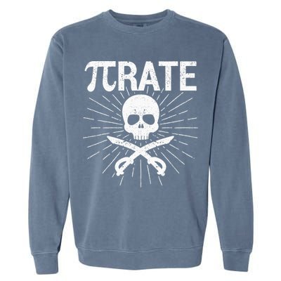Pirate Pi Rate Pi Day Math Pirates Mathematician Nerd Geek Garment-Dyed Sweatshirt