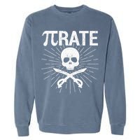 Pirate Pi Rate Pi Day Math Pirates Mathematician Nerd Geek Garment-Dyed Sweatshirt