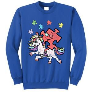 Puzzle Piece Riding Unicorn Autism Awareness Autistic Great Gift Sweatshirt