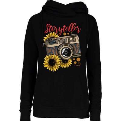 Photographer Photography Storyteller Camera Gift Womens Funnel Neck Pullover Hood