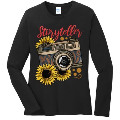 Photographer Photography Storyteller Camera Gift Ladies Long Sleeve Shirt