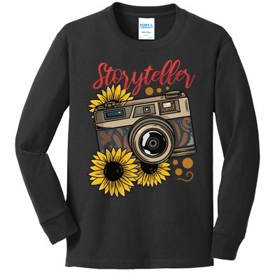 Photographer Photography Storyteller Camera Gift Kids Long Sleeve Shirt