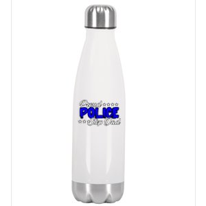 Proud Police Step Dad Gift Stainless Steel Insulated Water Bottle