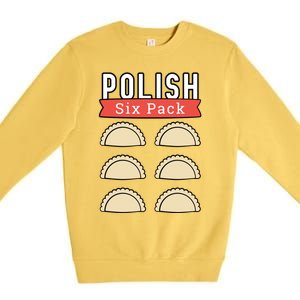 Polish Pierogi Six Pack Funny Abs Gym Design Gift Premium Crewneck Sweatshirt