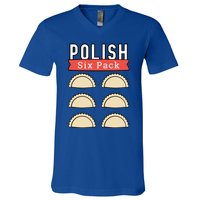 Polish Pierogi Six Pack Funny Abs Gym Design Gift V-Neck T-Shirt