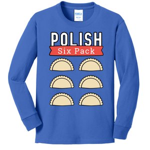 Polish Pierogi Six Pack Funny Abs Gym Design Gift Kids Long Sleeve Shirt