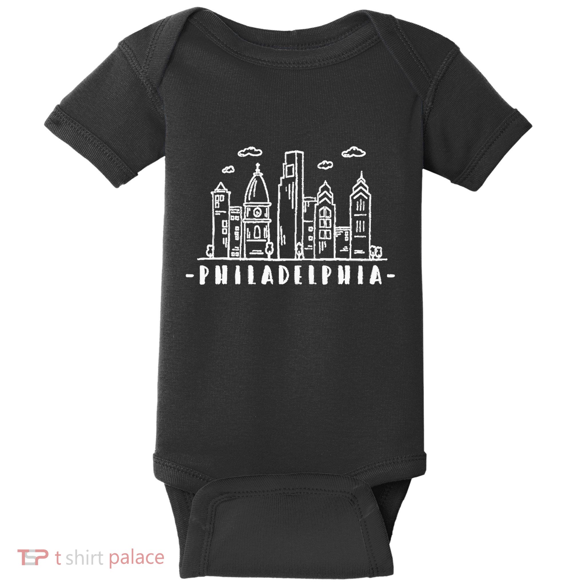Philadelphia Pennsylvania Skyline Baby Bodysuit