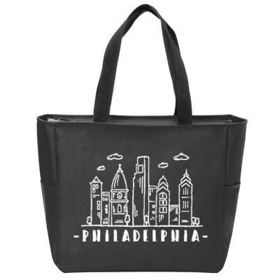 Philadelphia Pennsylvania Skyline Zip Tote Bag