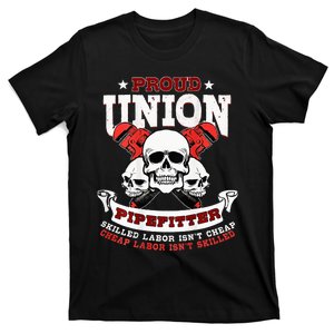 Pipefitter Plumber Steamfitter Image On Back T-Shirt