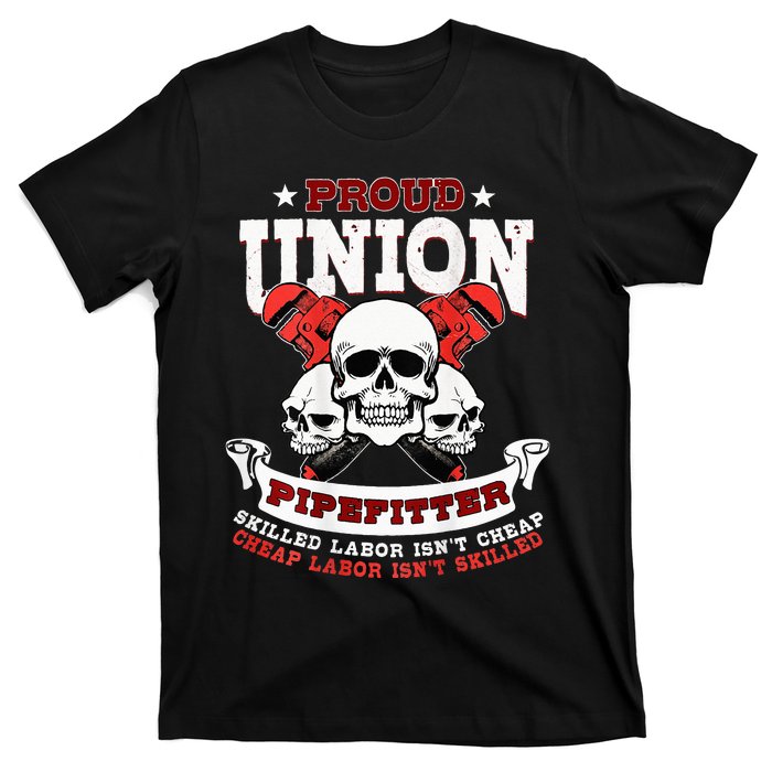 Pipefitter Plumber Steamfitter Image On Back T-Shirt