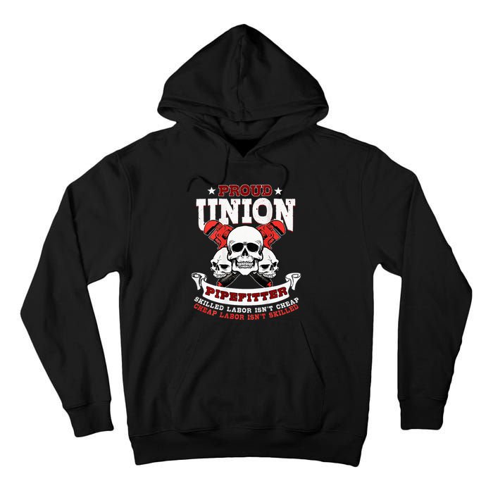 Pipefitter Plumber Steamfitter Image On Back Tall Hoodie