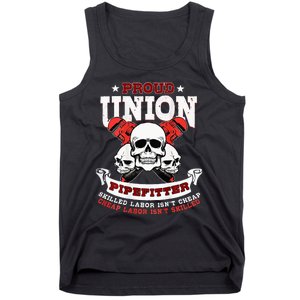 Pipefitter Plumber Steamfitter Image On Back Tank Top