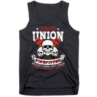 Pipefitter Plumber Steamfitter Image On Back Tank Top