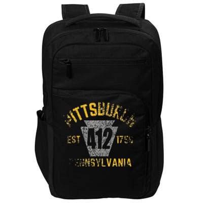 Pittsburgh Pennsylvania Sl City 412 Established Vintage Impact Tech Backpack