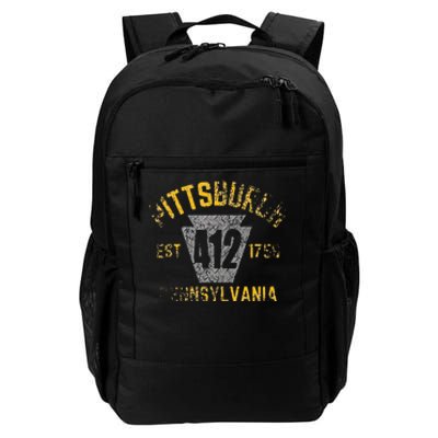 Pittsburgh Pennsylvania Sl City 412 Established Vintage Daily Commute Backpack