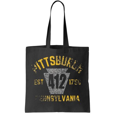 Pittsburgh Pennsylvania Sl City 412 Established Vintage Tote Bag