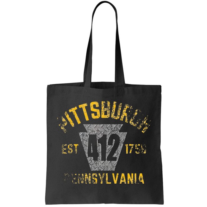 Pittsburgh Pennsylvania Sl City 412 Established Vintage Tote Bag