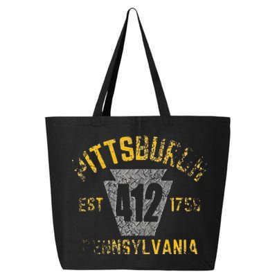 Pittsburgh Pennsylvania Sl City 412 Established Vintage 25L Jumbo Tote