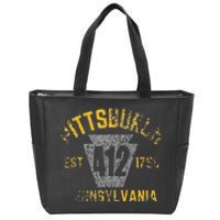 Pittsburgh Pennsylvania Sl City 412 Established Vintage Zip Tote Bag